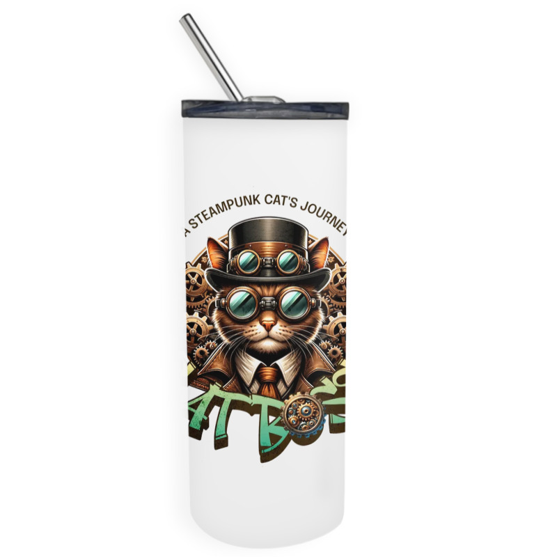 Cat Boss, A Steampunk Cat's Journey Skinny Tumbler | Artistshot