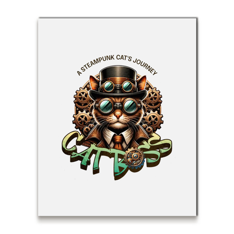 Cat Boss, A Steampunk Cat's Journey Metal Print Vertical | Artistshot