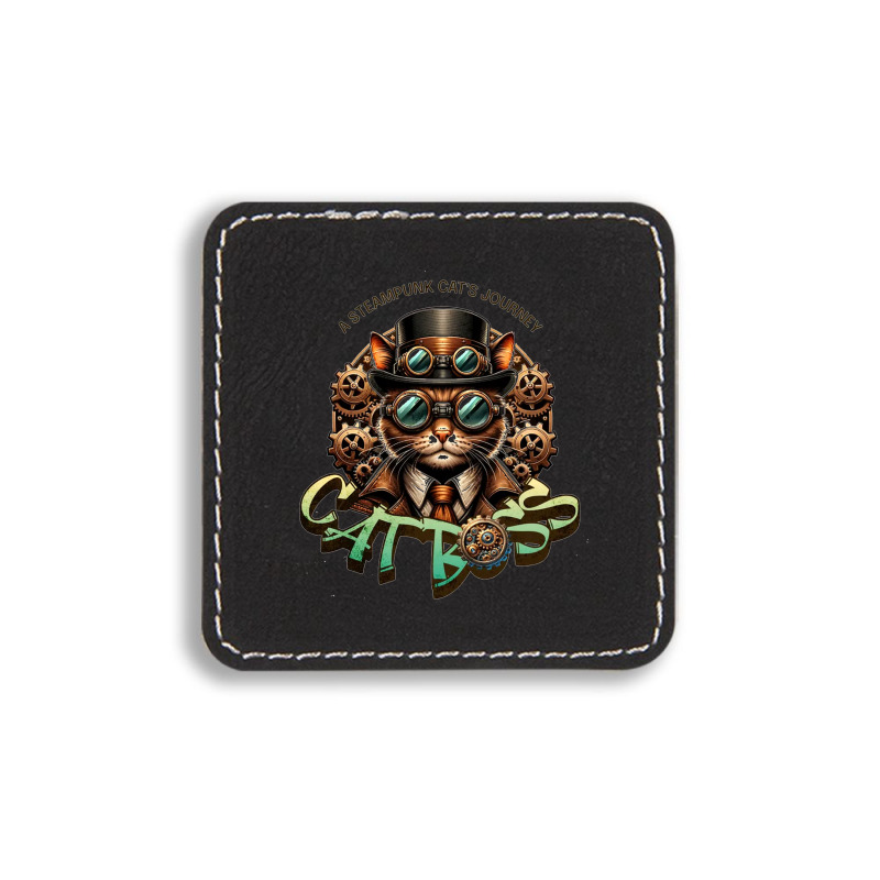 Cat Boss, A Steampunk Cat's Journey Square Leatherette Patch | Artistshot