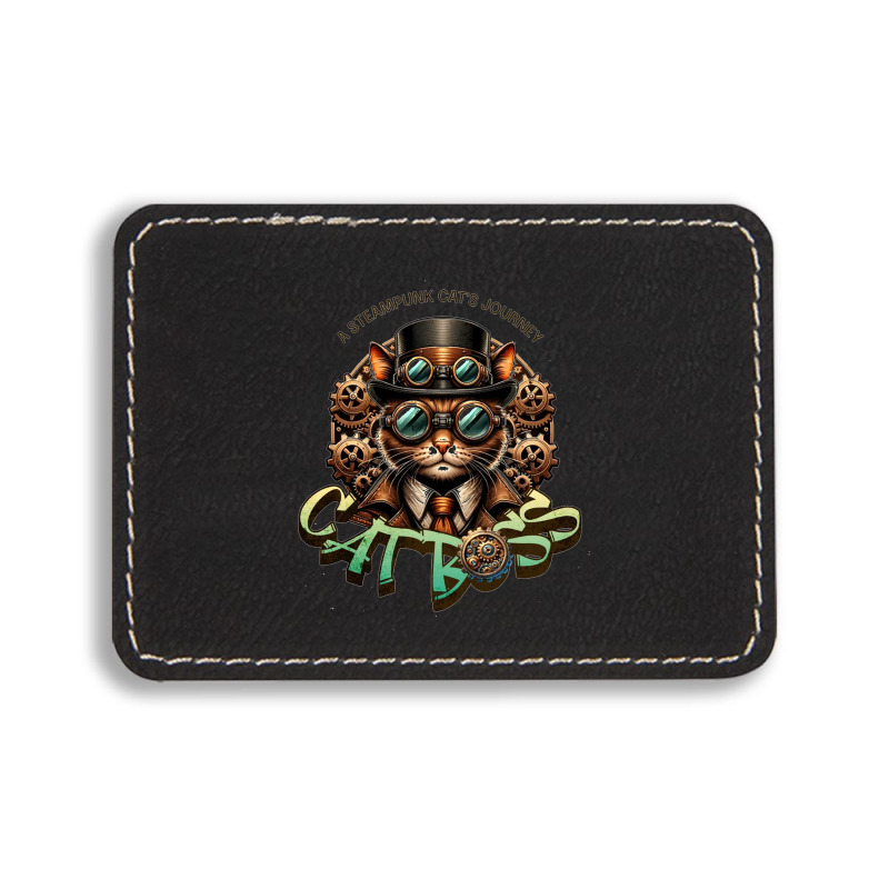 Cat Boss, A Steampunk Cat's Journey Rectangle  Leatherette Patch | Artistshot