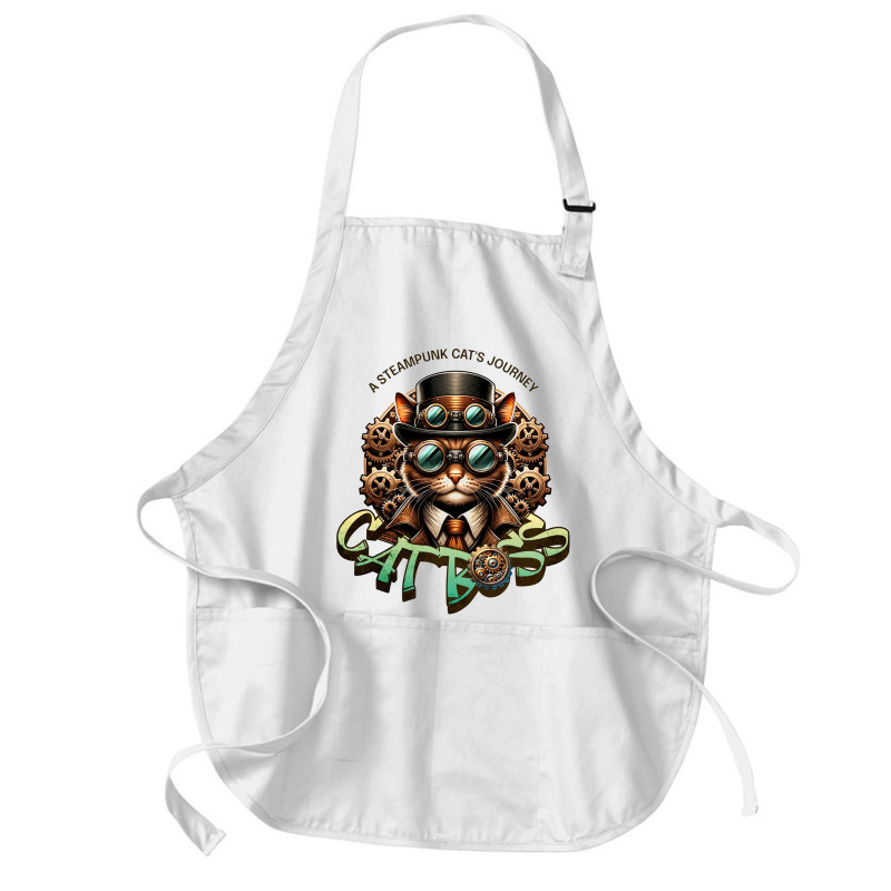 Cat Boss, A Steampunk Cat's Journey Medium-length Apron | Artistshot