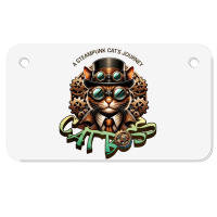 Cat Boss, A Steampunk Cat's Journey Motorcycle License Plate | Artistshot