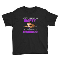 Funny Sloth Mostly Running On Empty Fibromyalgia Warrior Youth Tee | Artistshot