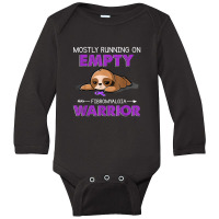 Funny Sloth Mostly Running On Empty Fibromyalgia Warrior Long Sleeve Baby Bodysuit | Artistshot