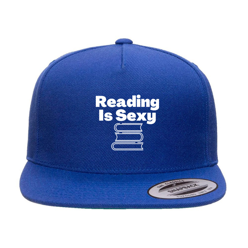 Reading Is Sexy Funny Simple Text Design 5 panel snapback cap by cm-arts | Artistshot