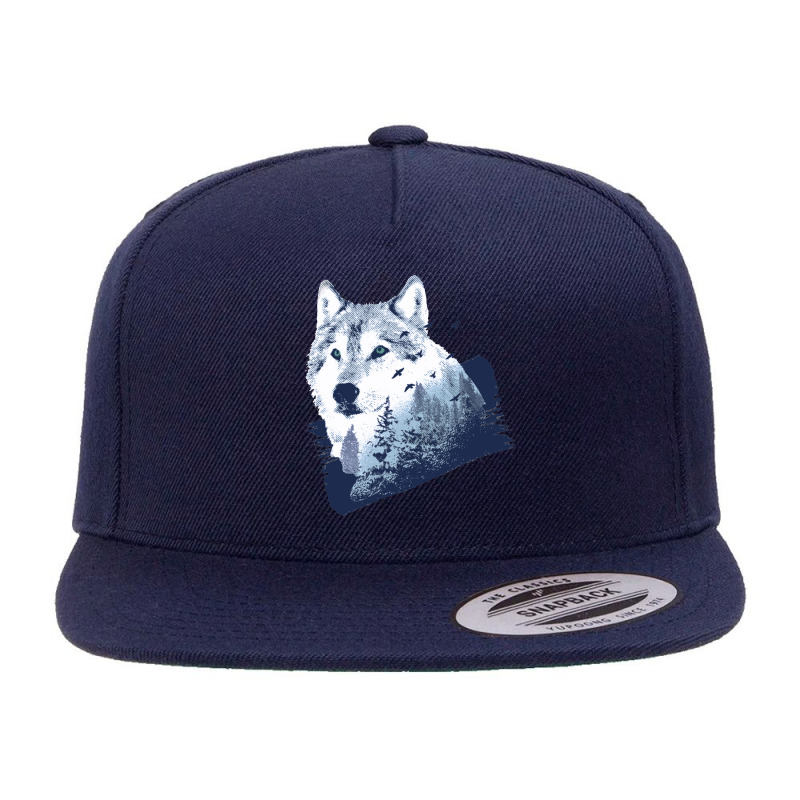 Wolf Forest 5 panel snapback cap by cm-arts | Artistshot