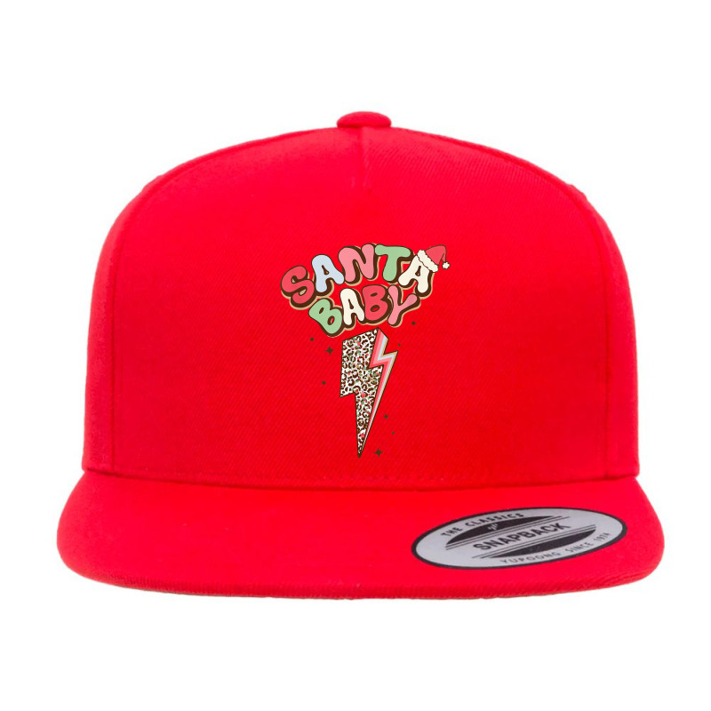 Santa Leopard Lightning Bolt Santa Hat Baby Christmas Retro 5 panel snapback cap by Creed | Artistshot