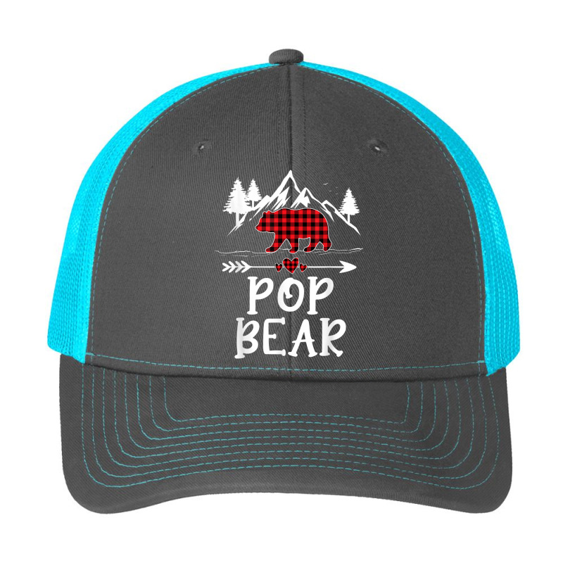 Mens Pop Bear Christmas Pajama Red Plaid Buffalo Matching Pa Trucker Cap | Artistshot