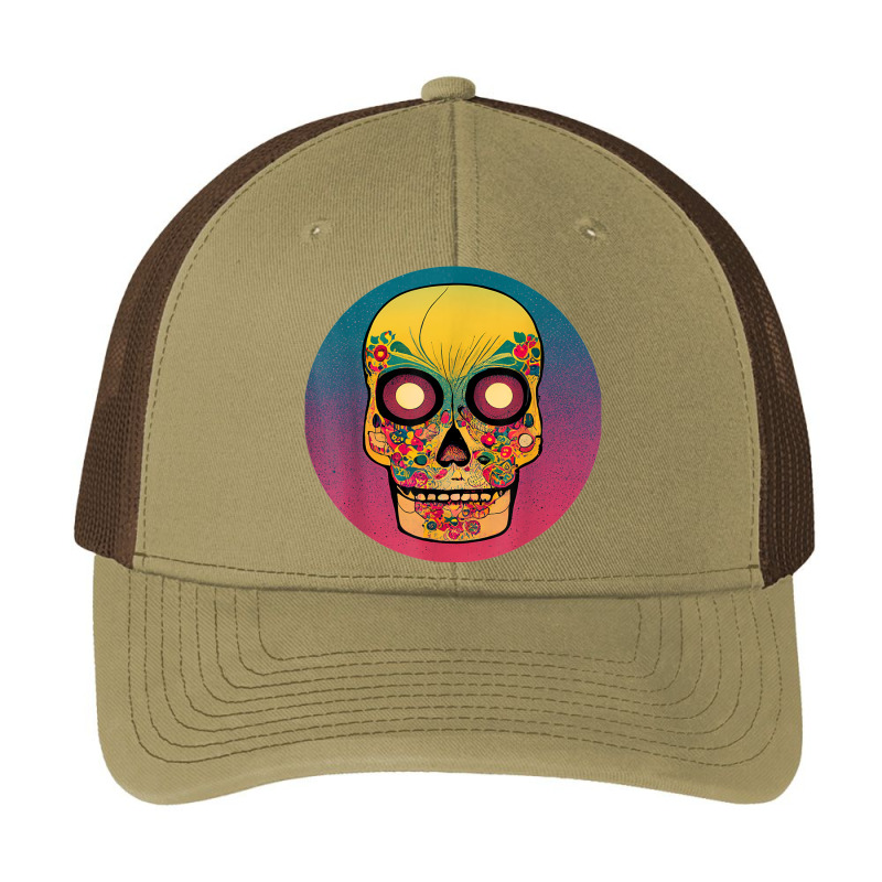 Vintage Sugar Skull Hand Illustration Calavera Pa Trucker Cap by Silk | Artistshot