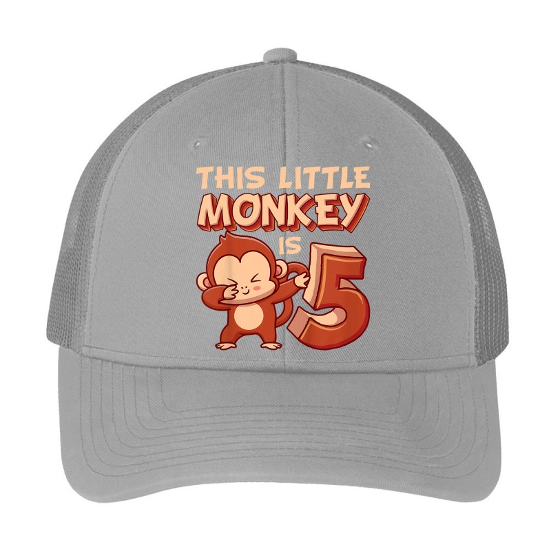 Kids This Little Monkey Is 5 Monkey Ape Animale 5th Birthday Pa Trucker Cap by Carnations | Artistshot