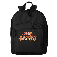 Stay Spooky T  Shirt Funny Halloween Costume Cute Ghost Pumpkin Stay S Basic Backpack | Artistshot