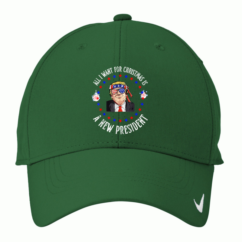 All I Want For Christmas Is A New President, Trump Xmas Day Gift Nike Dri-fit Cap | Artistshot