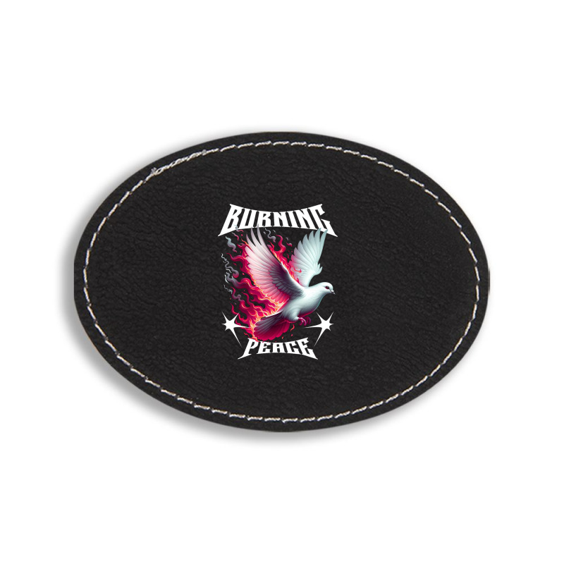 Burning Peage Oval Leatherette Patch | Artistshot