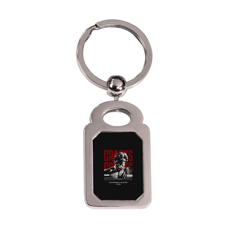 Cacophonic Cracks Silver Rectangle Keychain | Artistshot