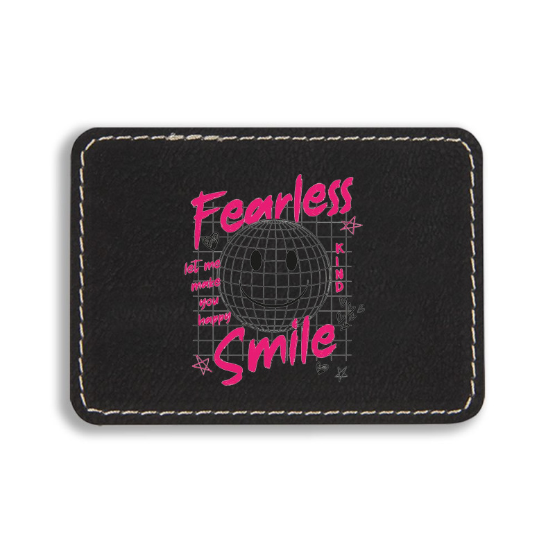 Fearless Smile Rectangle  Leatherette Patch | Artistshot