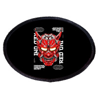 Red Oni Mask Mecha Demon Oval Patch | Artistshot