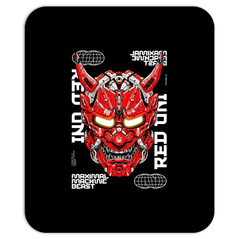 Red Oni Mask Mecha Demon Mousepad | Artistshot