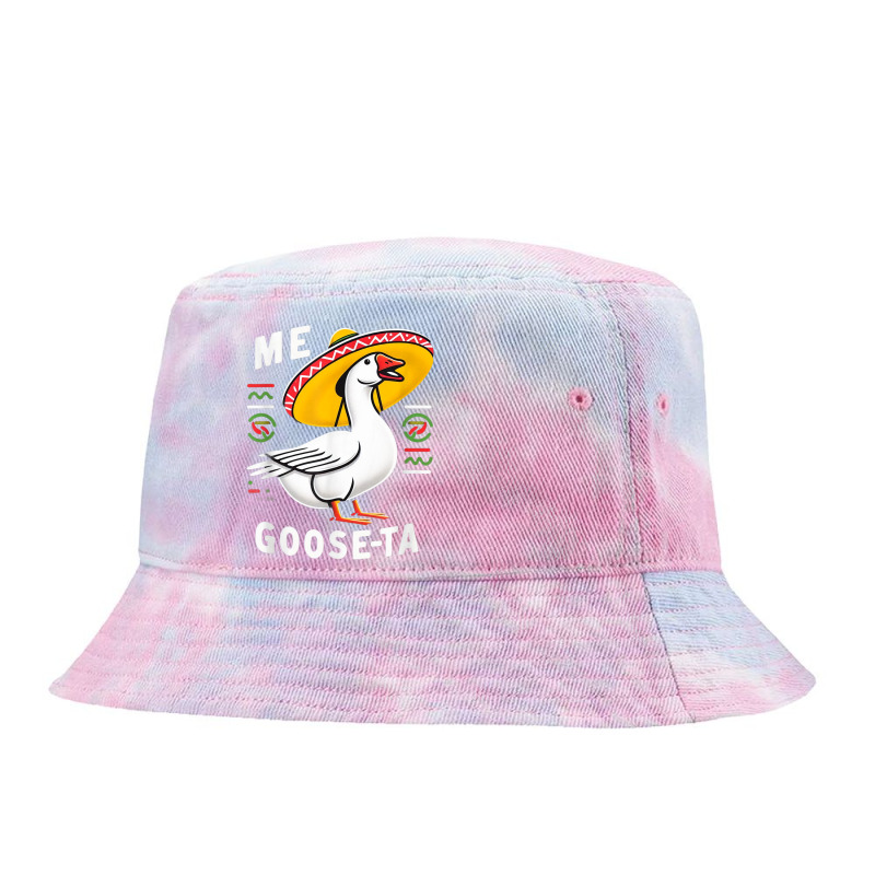 Me Goose Ta Funny Sombrero Mexican Goose Tie Dyed Bucket Hat by Teresa Simmons | Artistshot