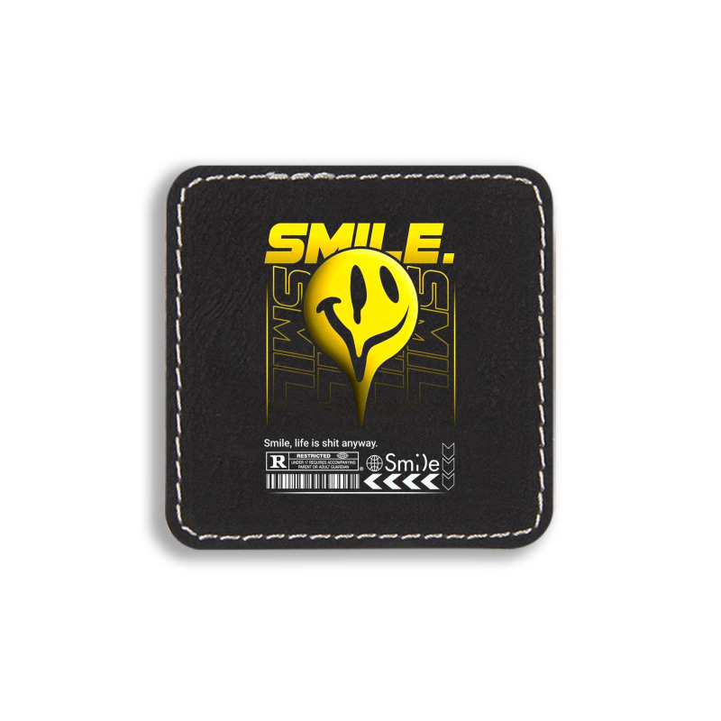 Smile Square Leatherette Patch | Artistshot