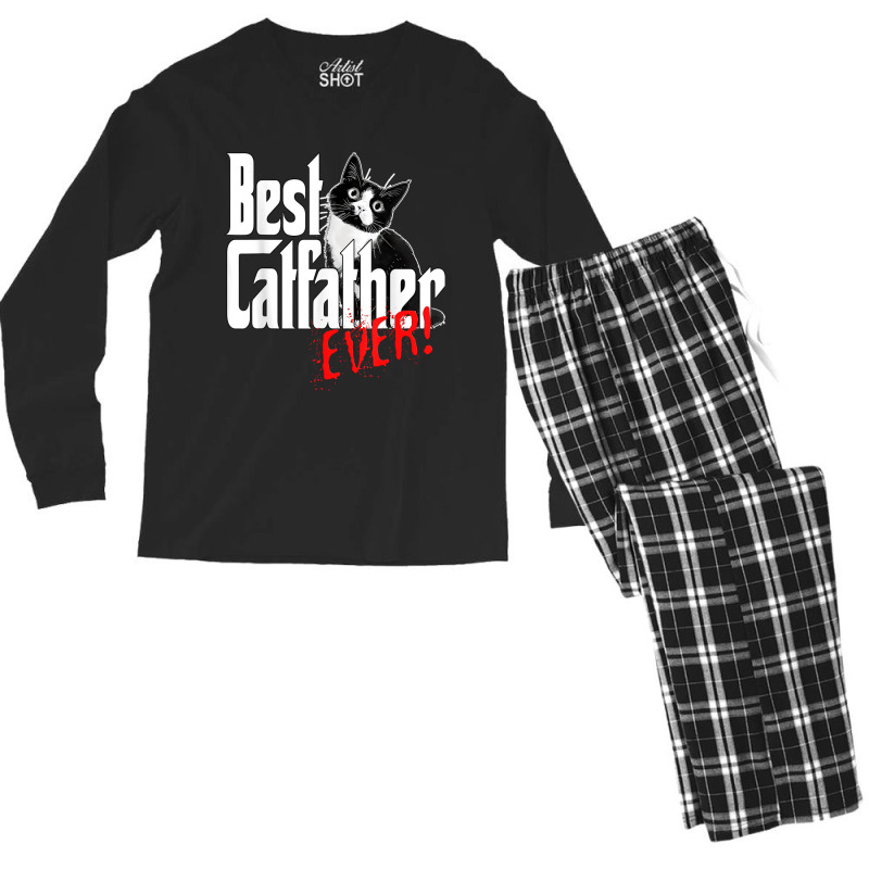 The Best Catfather Ever Design Men's Long Sleeve Pajama Set | Artistshot