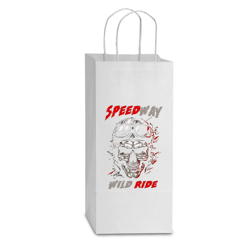 Speed Way Wild Ride Double Wine Paper Bag - 6 1/2 X 3 1/2 X 12 3/8 | Artistshot