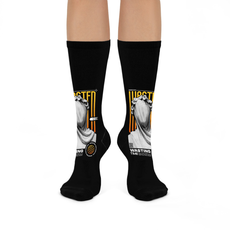 Wasting Time Crew Socks | Artistshot