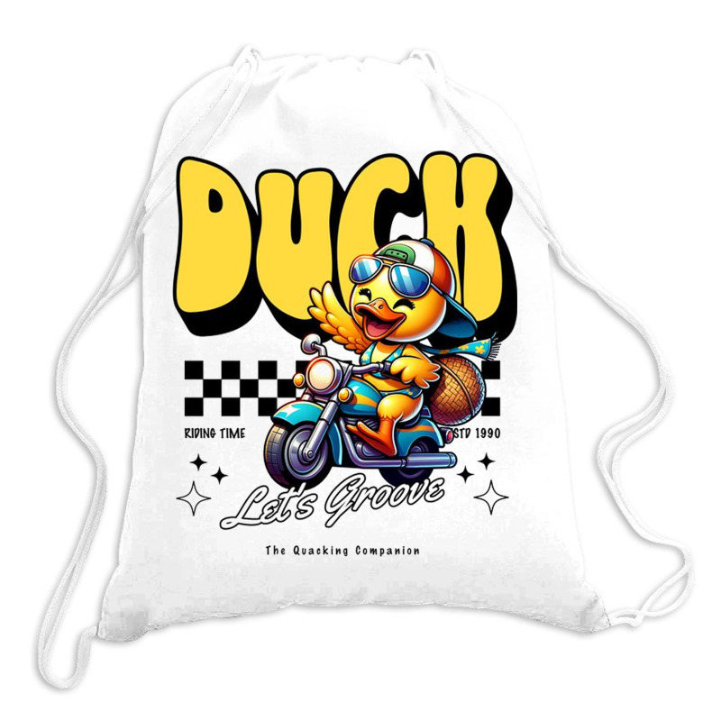 Happy Duck Drawstring Bags | Artistshot