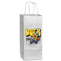 Happy Duck Wine Paper Bag - 5 1/2 X 3 1/4 X 13 | Artistshot