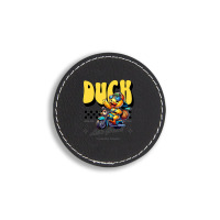 Happy Duck Round Leatherette Patch | Artistshot