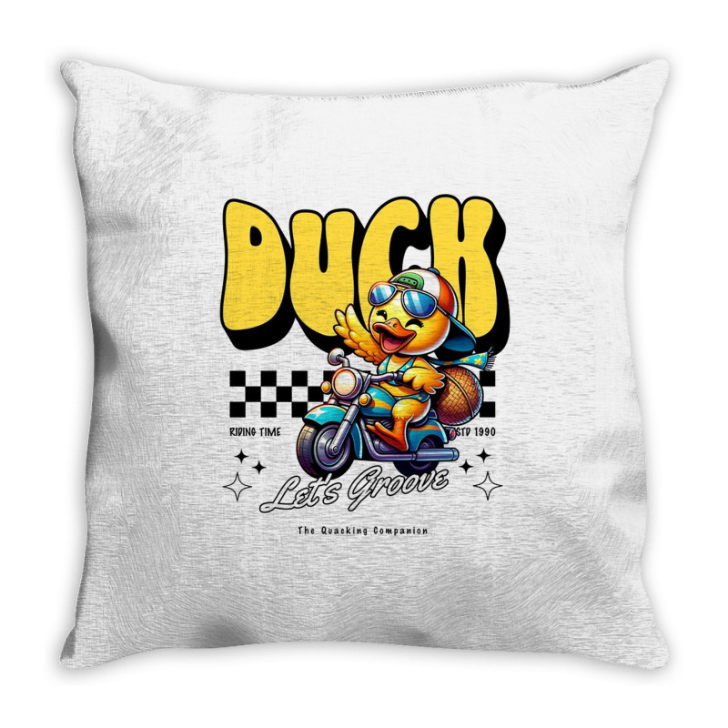 Happy Duck Throw Pillow | Artistshot