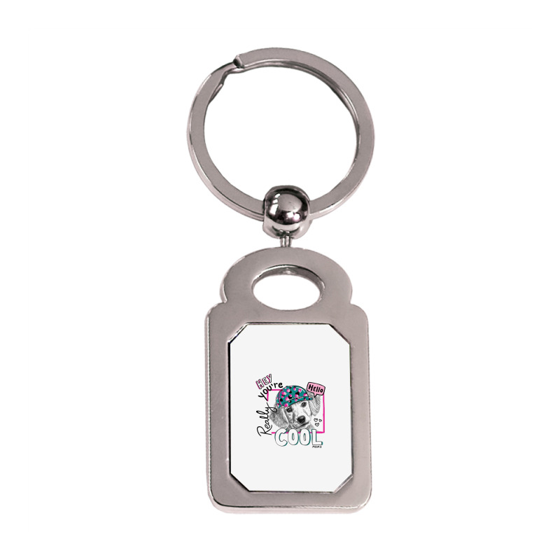 Hey You're Silver Rectangle Keychain | Artistshot