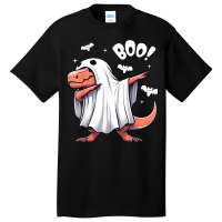 Funny Dabbing Dinosaur Spooky Halloween Boo Basic T-shirt | Artistshot