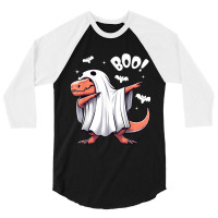 Funny Dabbing Dinosaur Spooky Halloween Boo 3/4 Sleeve Shirt | Artistshot