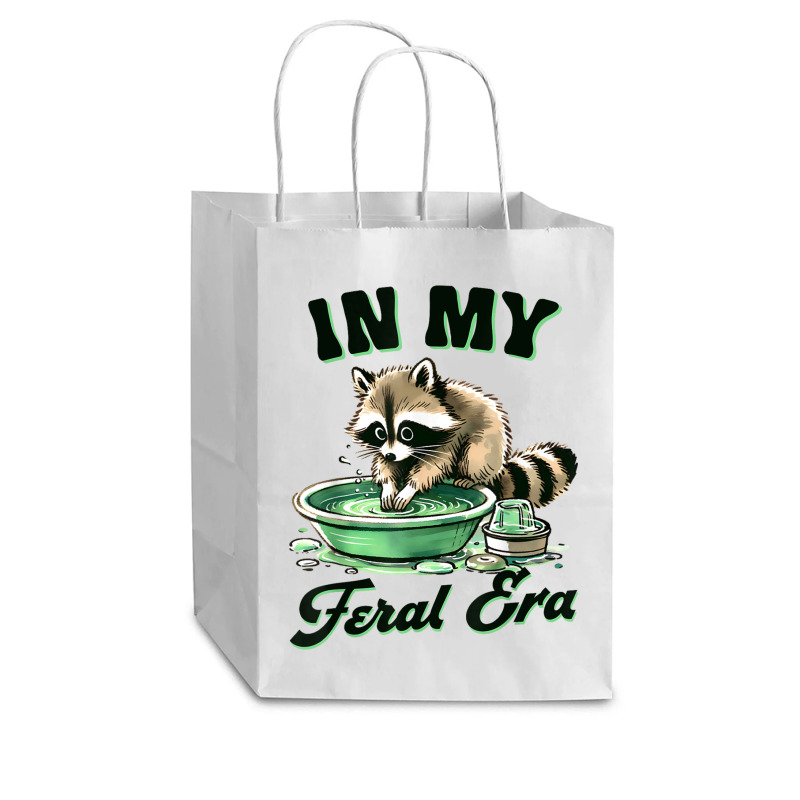 Funny Raccoon Saying In My Feral Era Cub Paper Bag - 8 X 4 1/2 X 10 1/4 | Artistshot