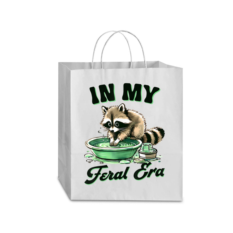 Funny Raccoon Saying In My Feral Era Traveler Paper Bag -13 X 6 X 15 3/4 | Artistshot