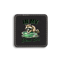 Funny Raccoon Saying In My Feral Era Square Leatherette Patch | Artistshot