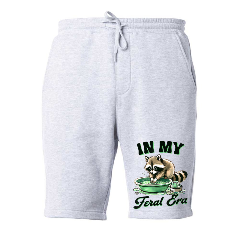 Funny Raccoon Saying In My Feral Era Fleece Short | Artistshot