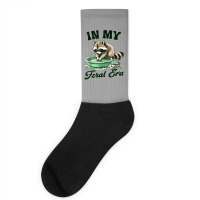 Funny Raccoon Saying In My Feral Era Socks | Artistshot