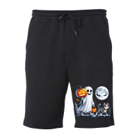 Halloween Ghost Cat Lovers Fleece Short | Artistshot