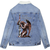 The Archangel Kneeling In Prayer Unisex Sherpa-lined Denim Jacket | Artistshot