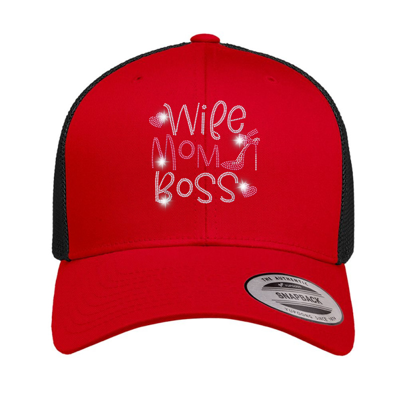 Wife Mom Boss Bling Rhinestone Funny Birthday Party Gift T Shirt Retro Trucker Cap by cm-arts | Artistshot