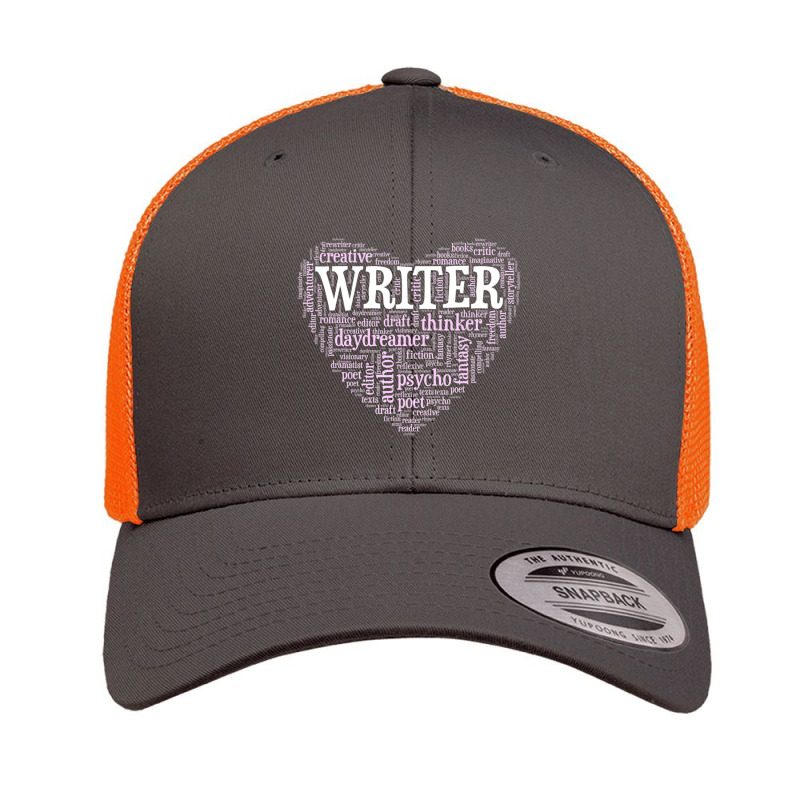 Writer Heart Word Cloud Author Poet Retro Trucker Cap by cm-arts | Artistshot