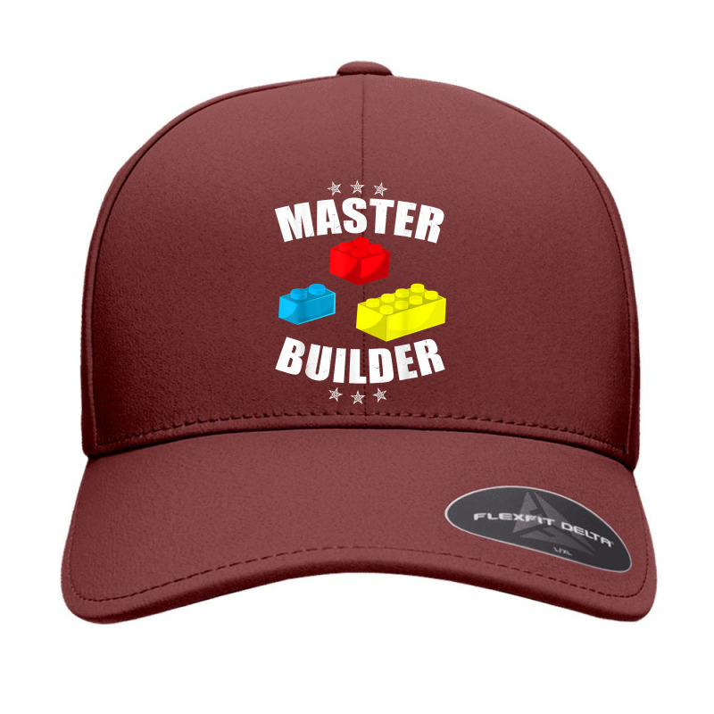 Brick Builder Funny Blocks Building Master Builder Toys Gift T Shirt Seamless Cap | Artistshot