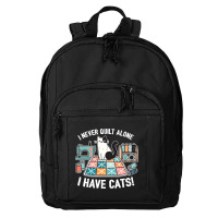 I Never Quilt Alone I Have Cats Basic Backpack | Artistshot