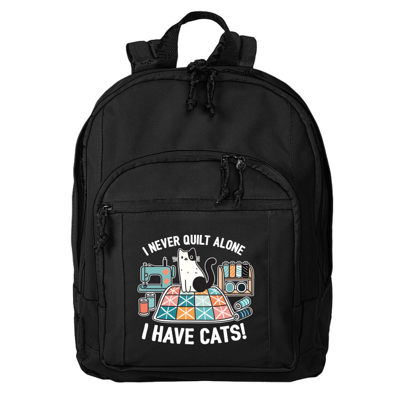 I Never Quilt Alone I Have Cats Basic Backpack | Artistshot