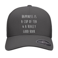 Happiness Is A Cup Of Tea _amp_ A Really Good Book Fitted Seamless Cap | Artistshot