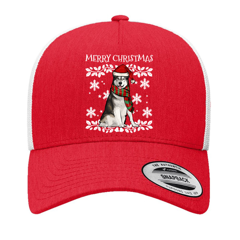 Merry Christmas Ornament Alaskan Malamute Xmas Santa Pullover Hoodie Yupoong Trucker Cap | Artistshot