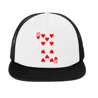 Ten Of Hearts Royal Flush Costume Halloween Playing Cards Foam Snapback Hat | Artistshot