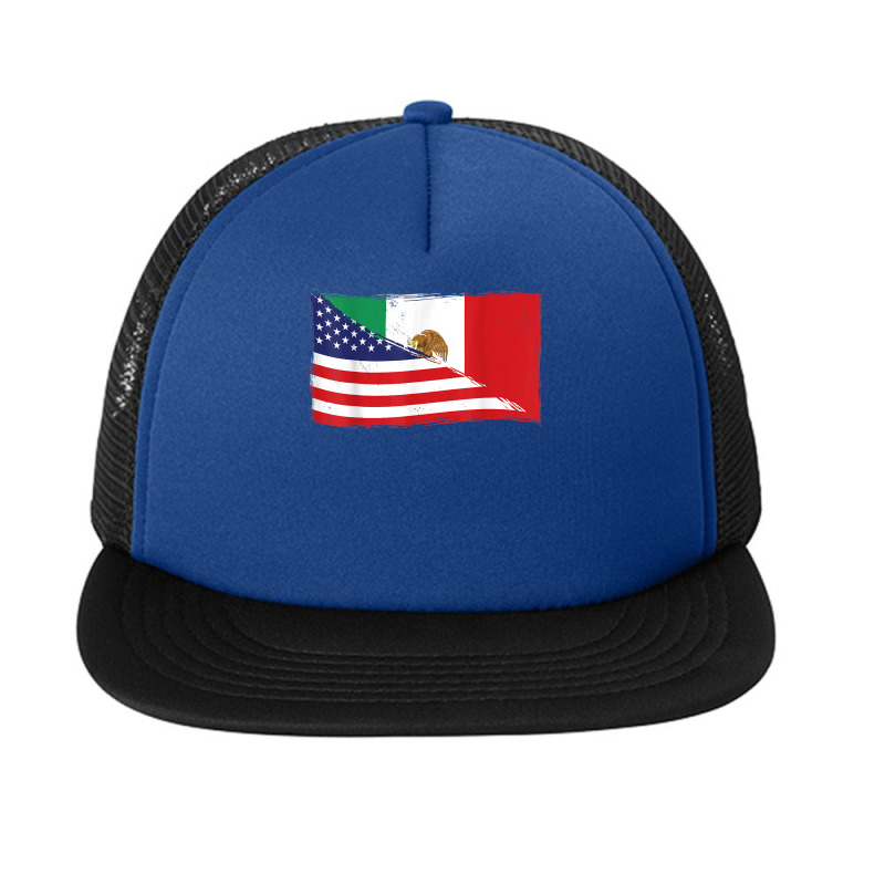 Mexican Flag Usa American Flag Proud Mexico Roots Latin T Shirt Foam Snapback hat by cm-arts | Artistshot