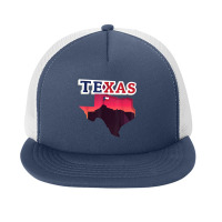 State Of Texas Map With State Flag Foam Snapback Hat | Artistshot